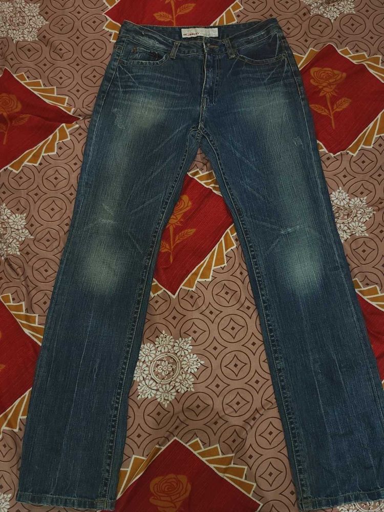Blue Denim Flare Jeans, unisex