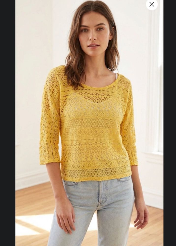 Beautiful Yellow Lace Top with Tube Tee