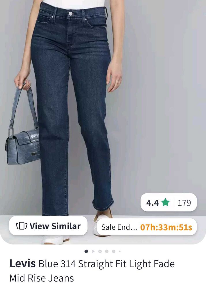 Levis Straight Fit Blue Jeans