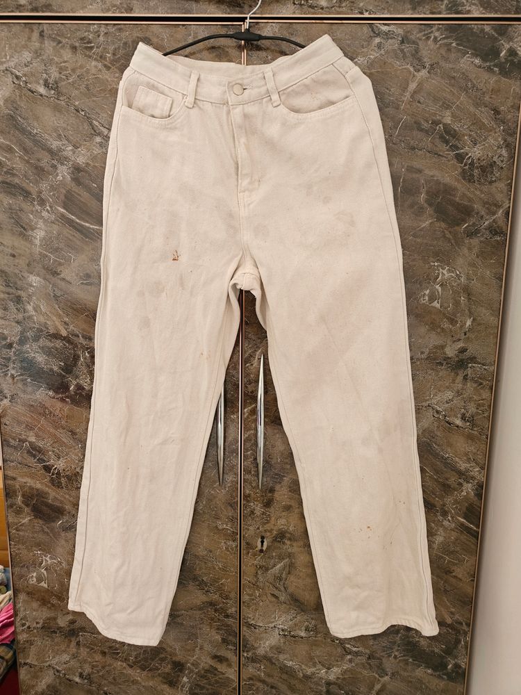 Off White High Waist Jeans