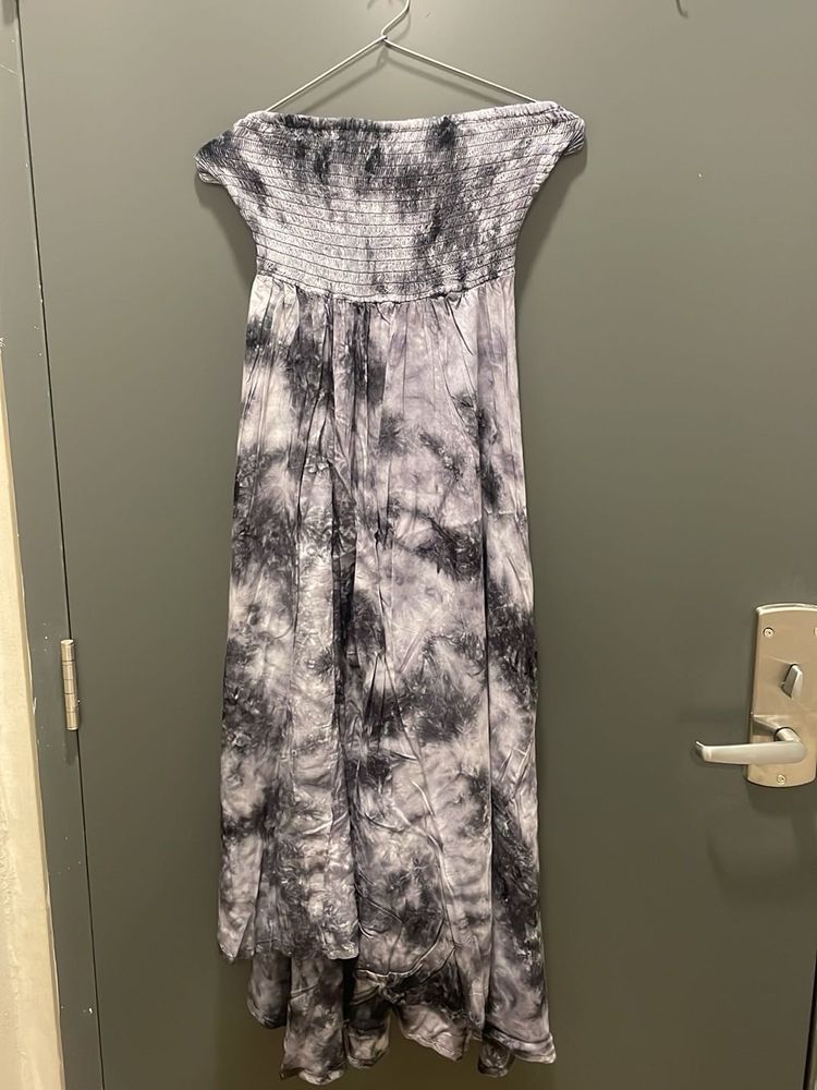 last price Tie-Dye Strapless Midi Dress