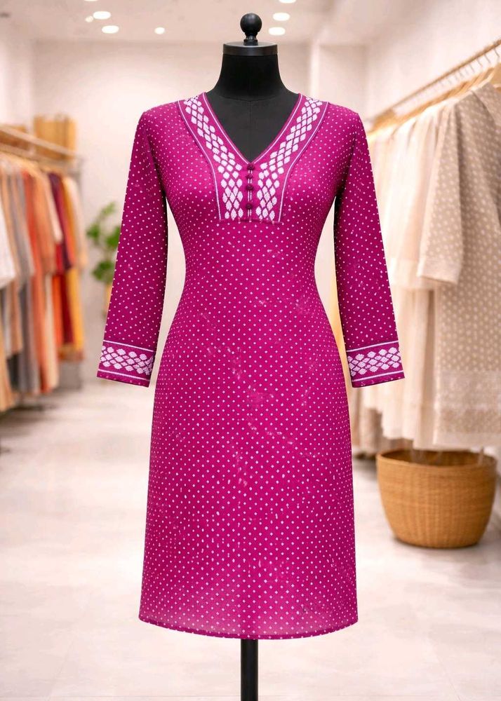 Purple Printed Woolen Kurti