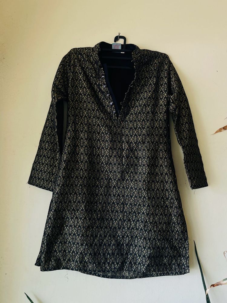 Black Silk Kurta
