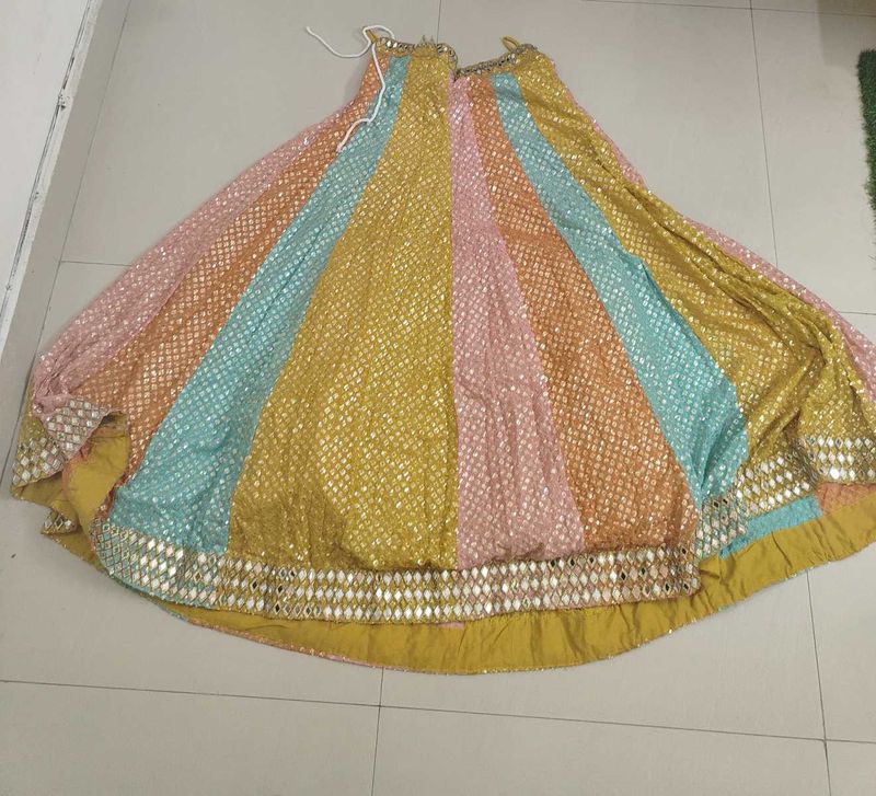 Beautiful Multi-color Sequined Lehenga Skirt