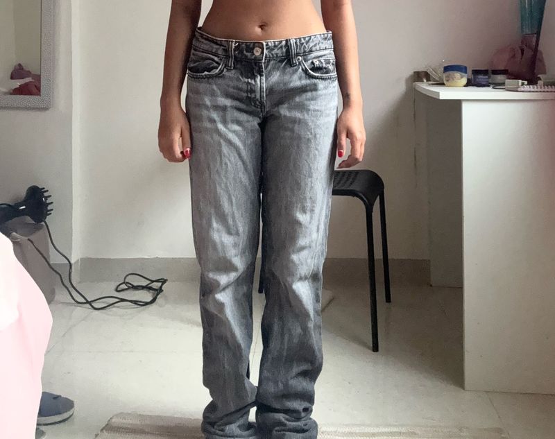 Grey Wash Straight Leg Jeans
