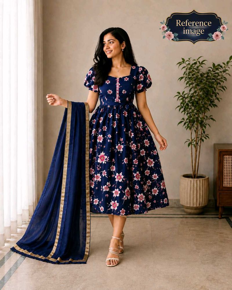 Anarkali kurti dupatta set
