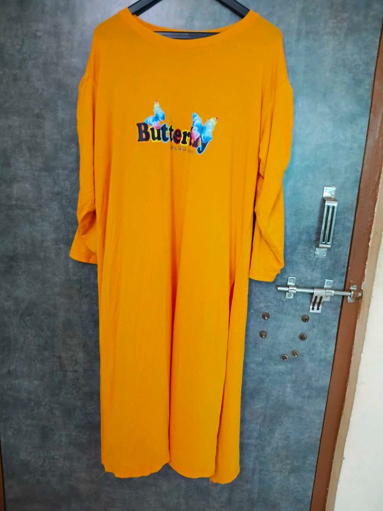 long mustard color t-shirt