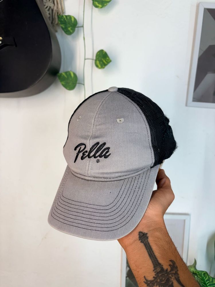 Pella Grey &amp; Black Trucker Hat