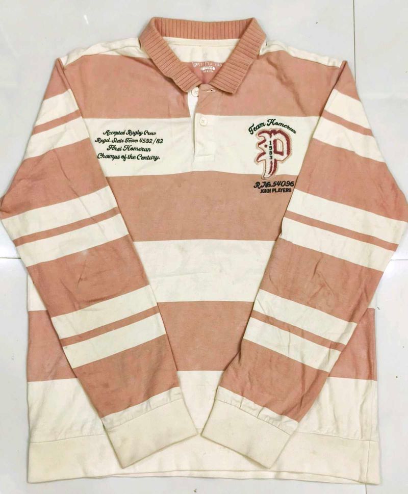 Men's Striped Rugby Polo T-Shirt