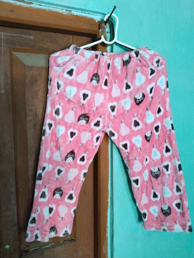 Cute Pink Owl &amp; Pear Pajama Pants