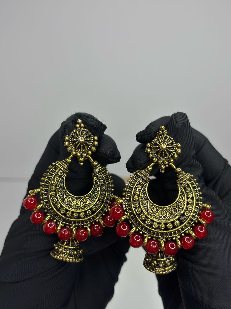 Exquisite Traditional Gold Tone Earrings