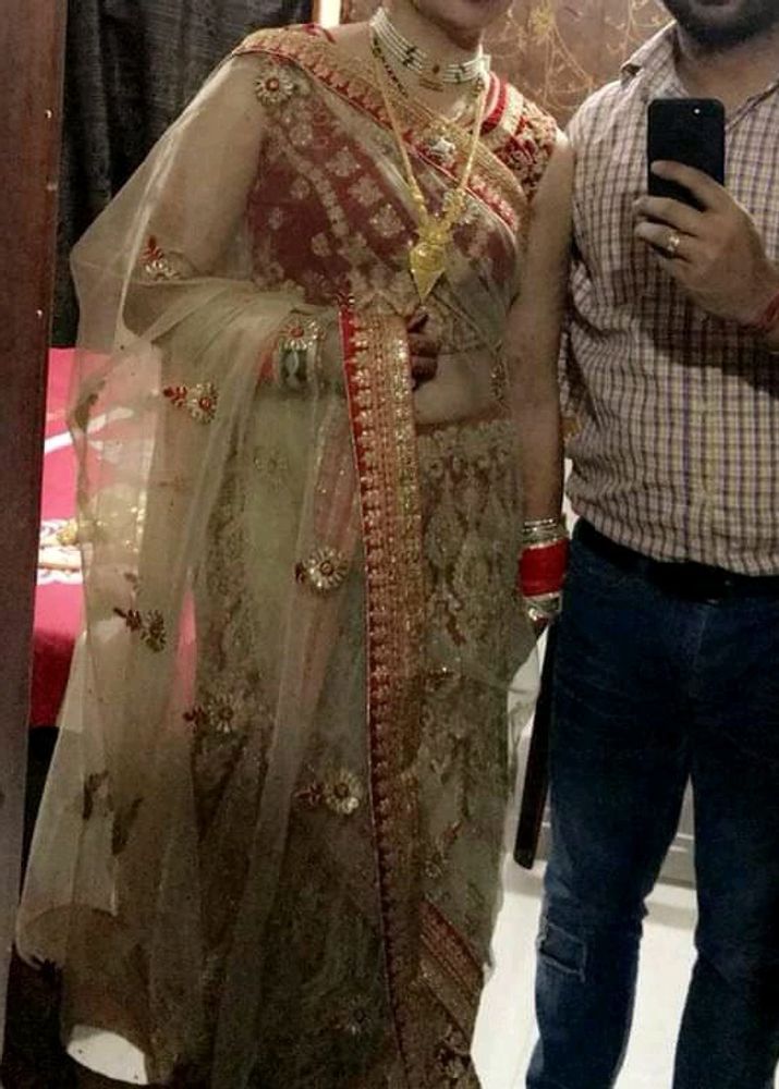 Only Lehnga Saree With Original Mirrors.