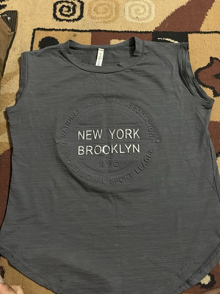 Gray "New York Brooklyn" Tank Top