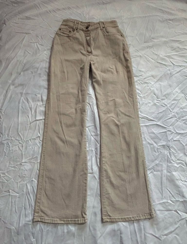 Beige Flare Jeans