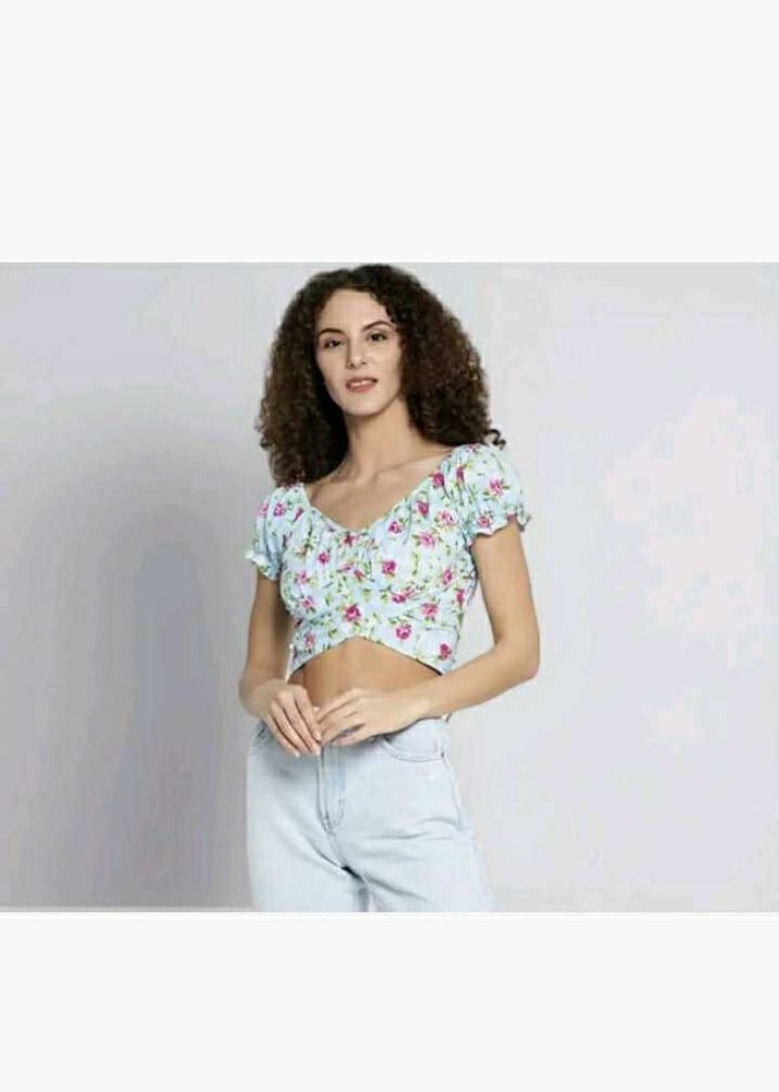 Floral Print Crop Top