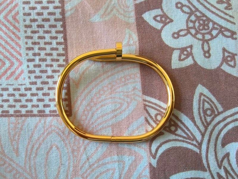 Gold Tone Nail Bracelet