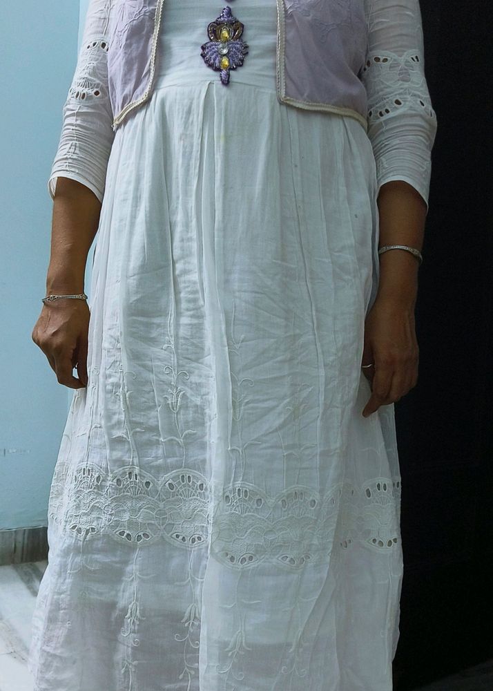 Beautiful Kurti With Removable Jecket And Matching