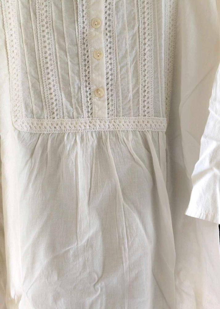 White Lace Trim Top