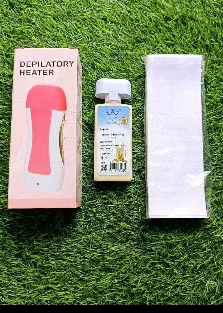 Hair Removal Waxing Kit With Wax And Strips+Heater