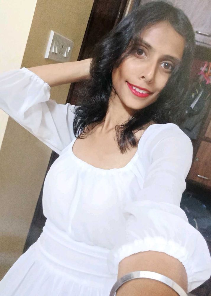 Elegant White Square Neck Dress