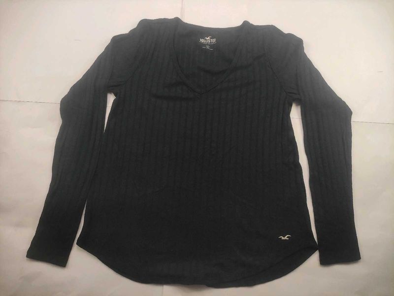 Hollister Ribbed Long Sleeve Top