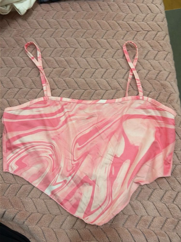 Pink Marble Print Cami Top