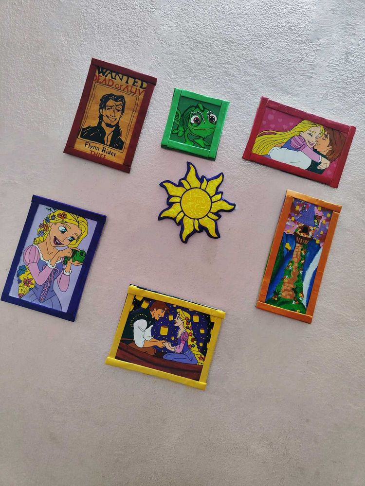 Handmade Disney Tangled Wall Decor –  7 -paintings