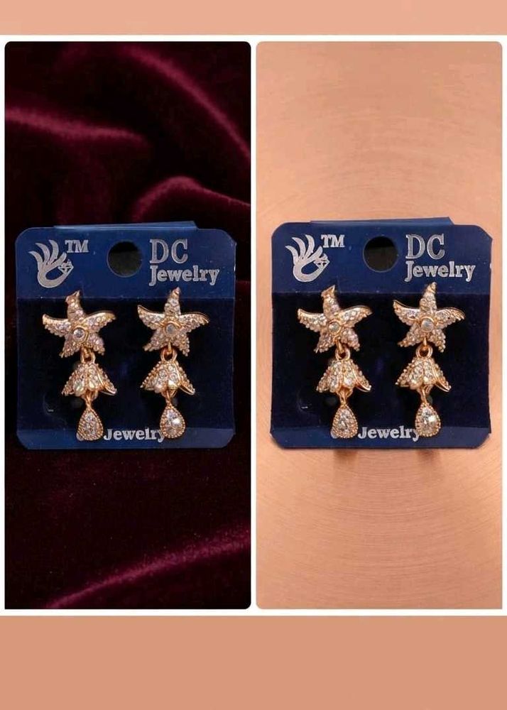 Sparkling Star Drop Earrings