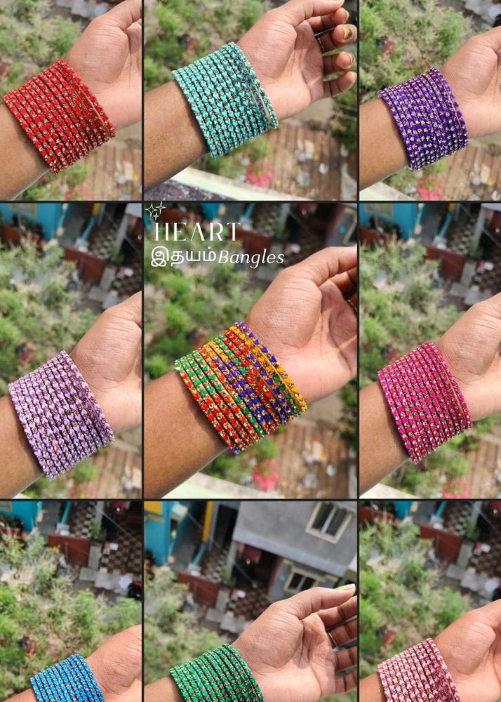 Heart glass bangles trending