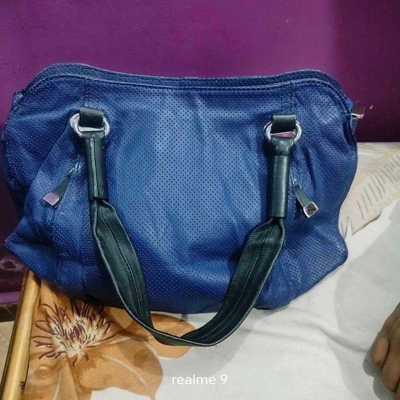 Dubai leather Stylish Blue Handbag with Tassel Det