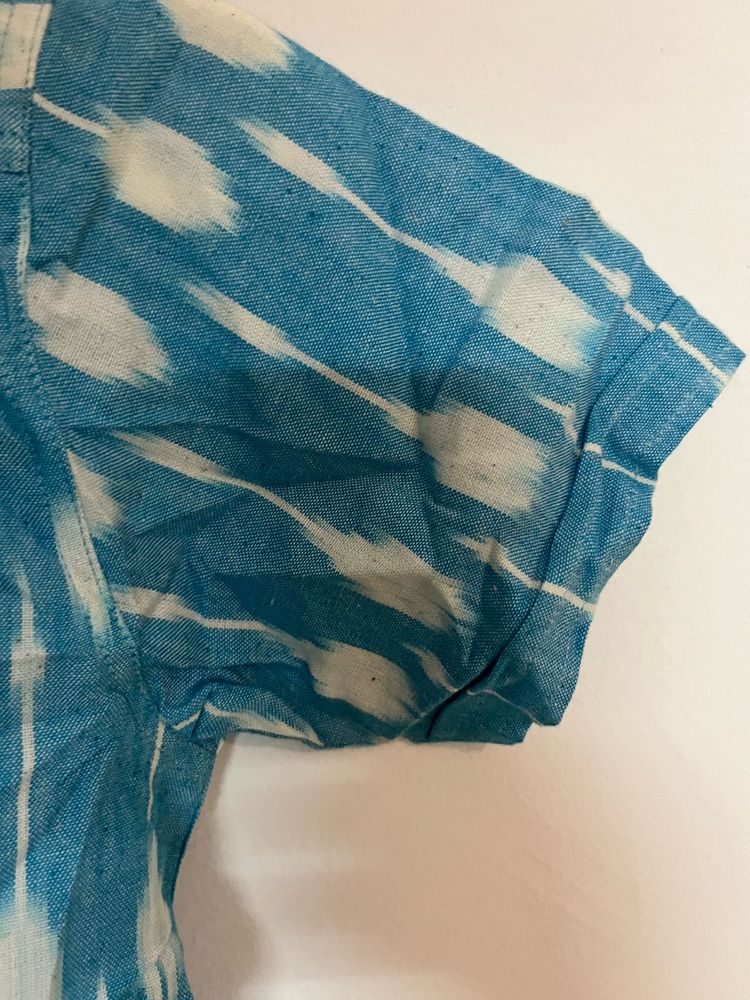 Blue &amp; White Striped Casual Top