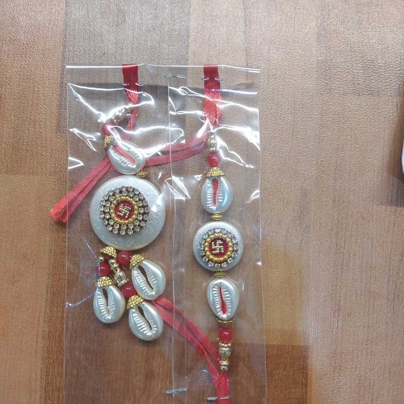 Handmade Rakhi with Swastik and Shells