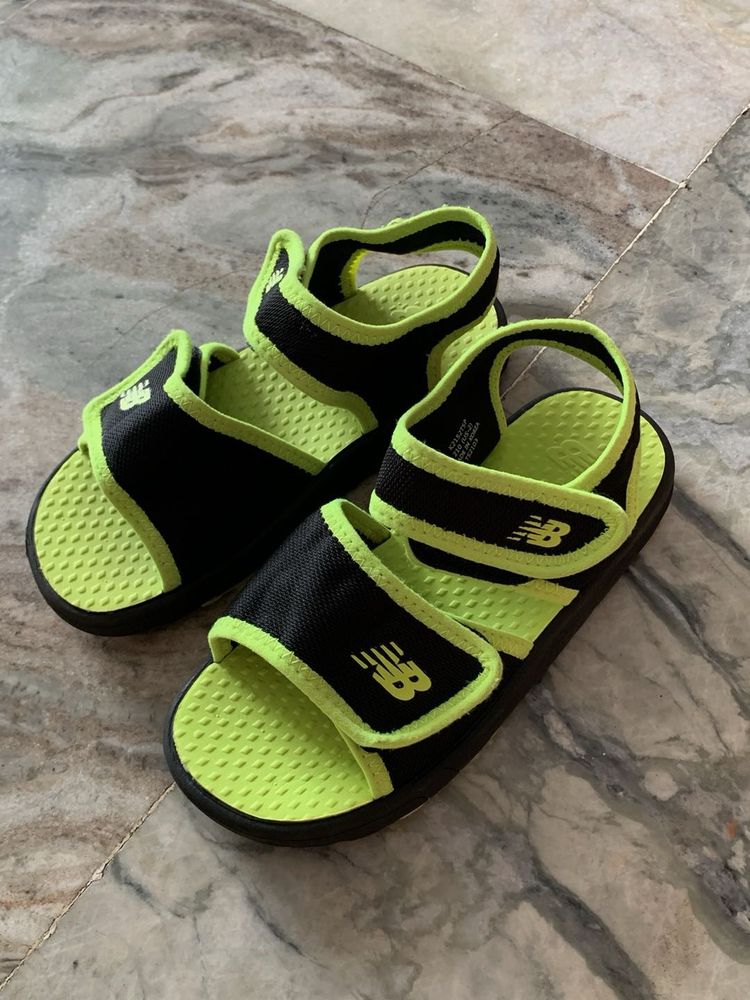 New Balance Black &amp; Neon Sandals