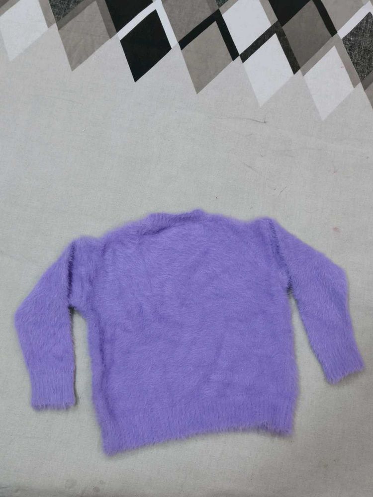 Purple Fuzzy Knit Sweater