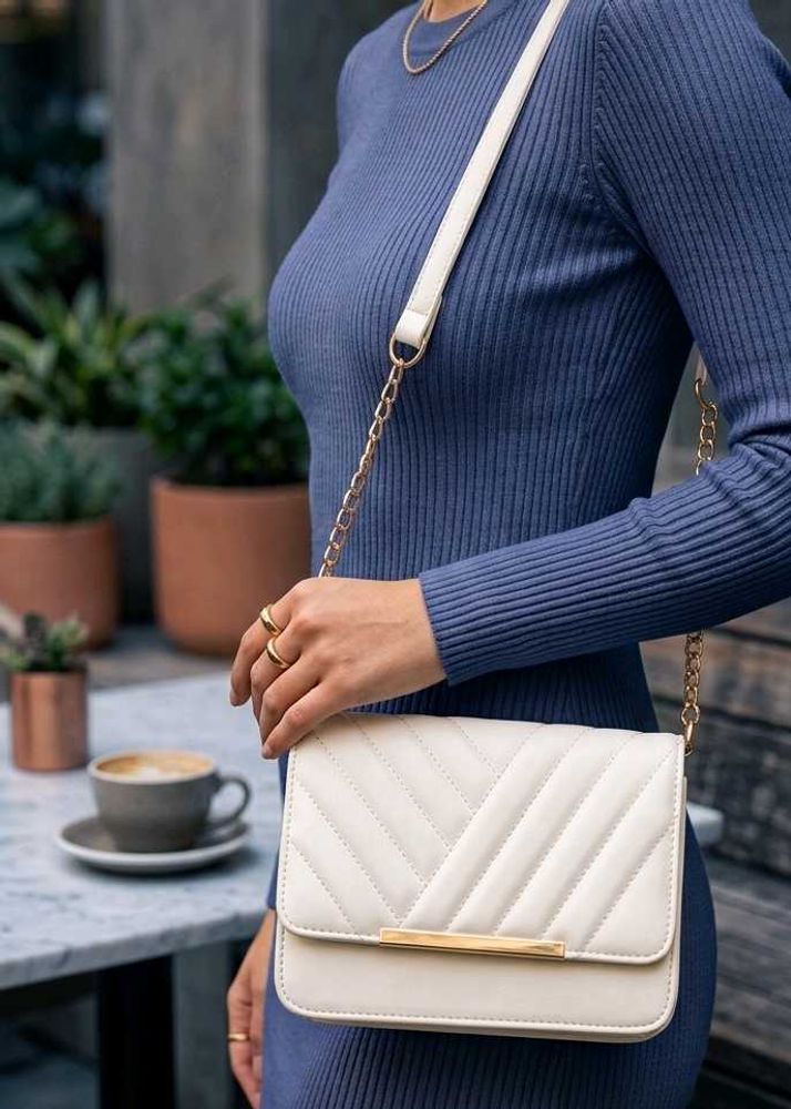 Minimalist Beige Sling bag
