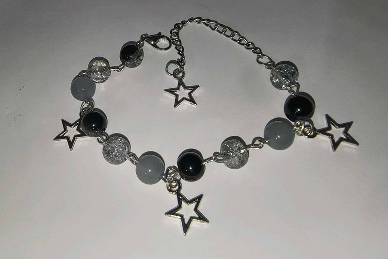Set Of 2 Star Charm Beaded Bracelet