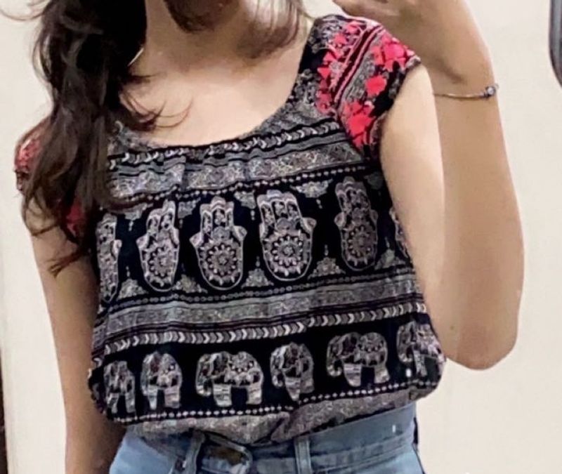 Boho Elephant Print Top