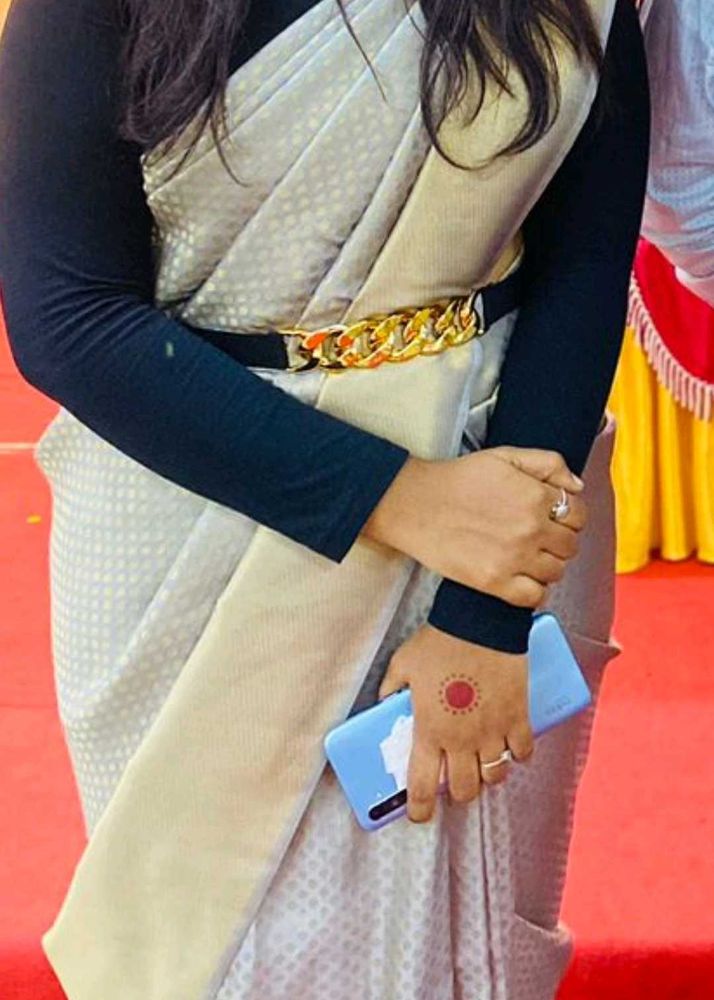 Beautiful Grey soft banaras saree