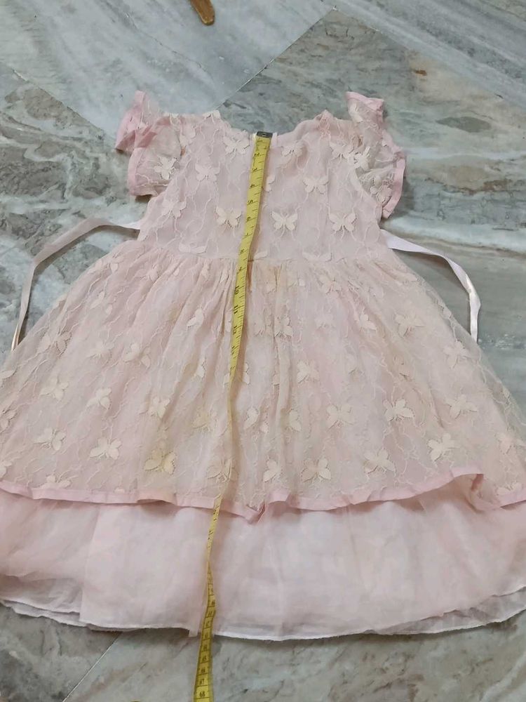 Pink Butterfly Girls Dress