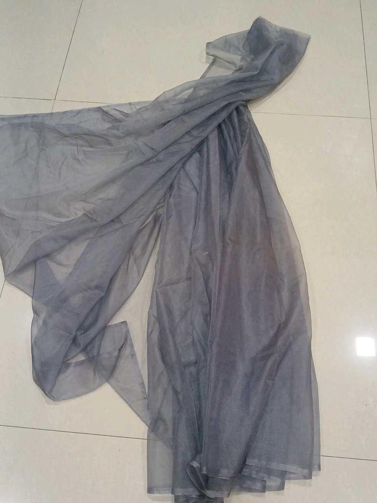 Elegant Bluish Grey organza Saree