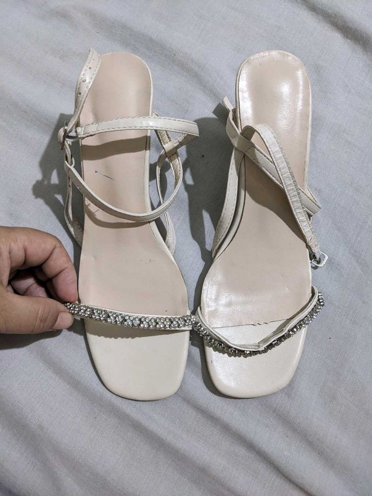 Rhinestone strappy heels Size 37