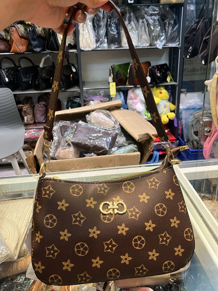 Chic Brown Monogram Shoulder Bag