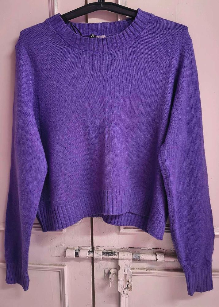 Cute Purple Knit Sweater