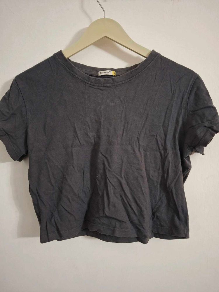 Classic Grey Cropped T-Shirt