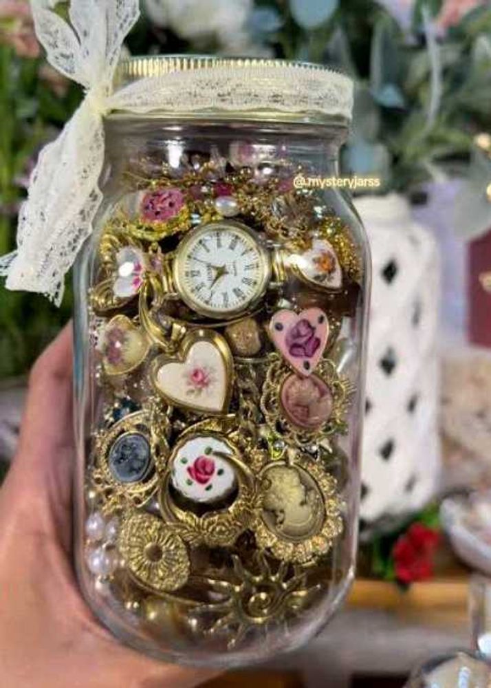 Vintage Charm Jar Mystery Jewelry
