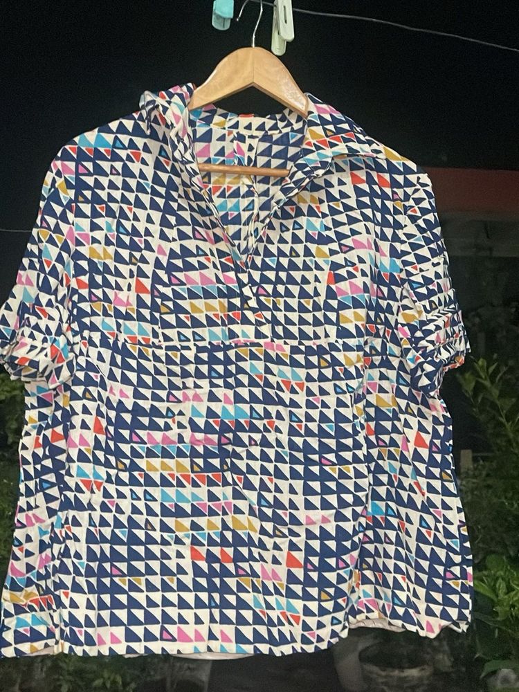 Colorful Geometric Print Top