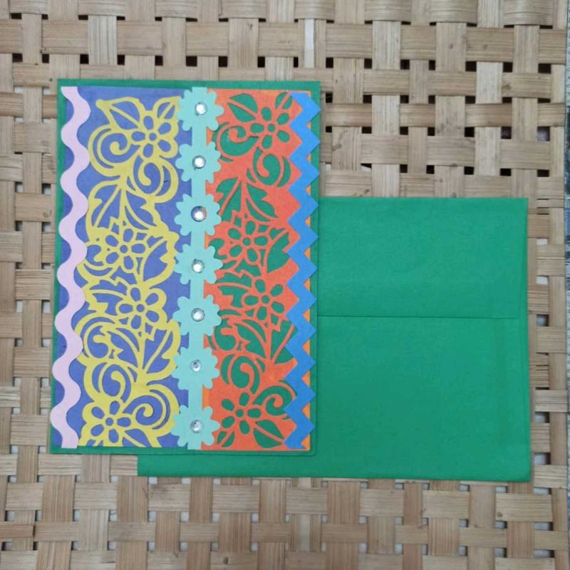 Handmade Diecut Greeting Card with Envelope