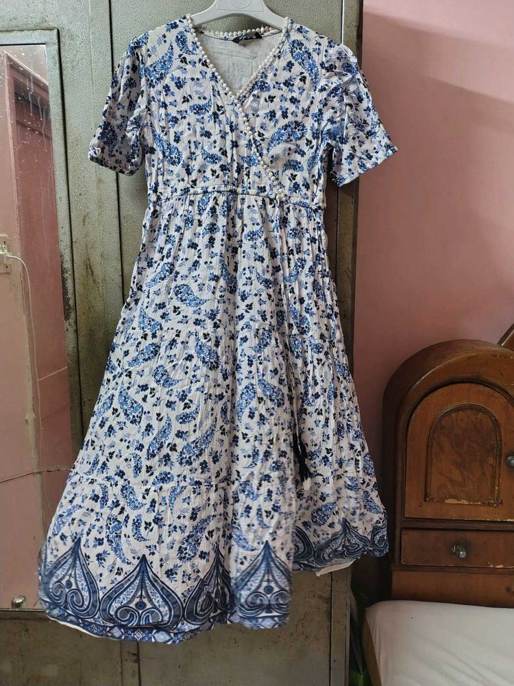 Boho Floral Print Wrap Dress