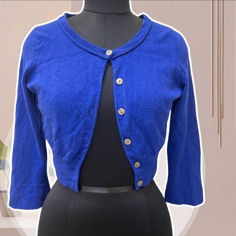 Blue Cropped Cover Up