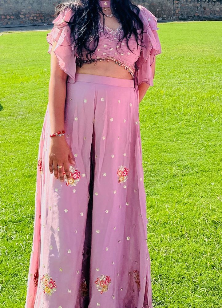 Pink Embroidered Kurta Set